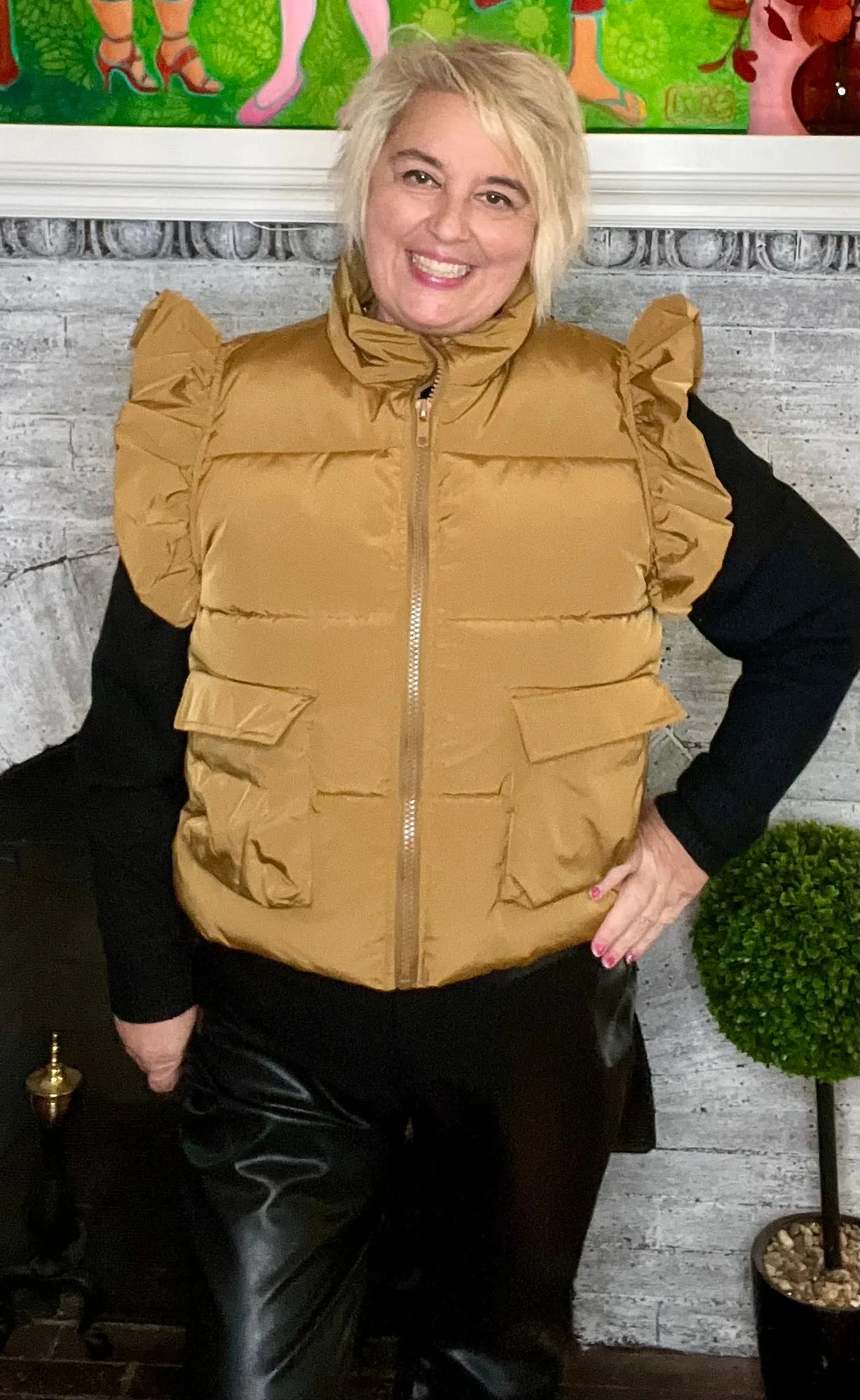 Toffee Time Puffer Vest