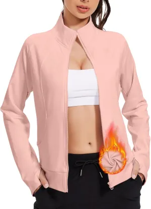 VUTRU Casual Jacket for Women Fleece Zip Up Jacket Tops Long Sleeve Fall Coat Trendy