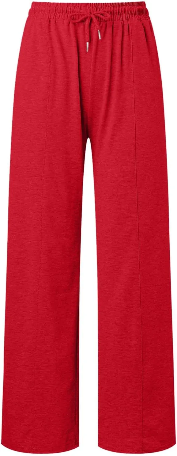 Wide Leg Sweatpants Women High Waist Baggy Sweat Pants Straight Leg Loose Workout Lounge Pants with Pockets