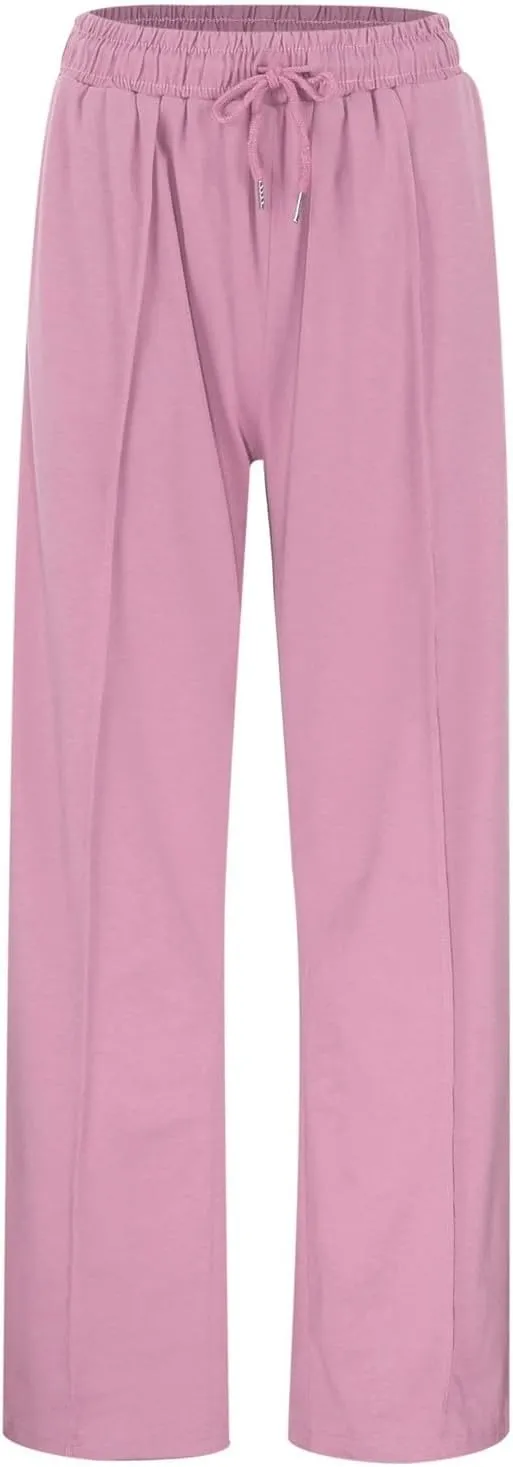 Wide Leg Sweatpants Women High Waist Baggy Sweat Pants Straight Leg Loose Workout Lounge Pants with Pockets