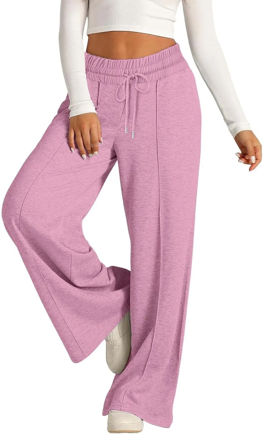 Wide Leg Sweatpants Women High Waist Baggy Sweat Pants Straight Leg Loose Workout Lounge Pants with Pockets
