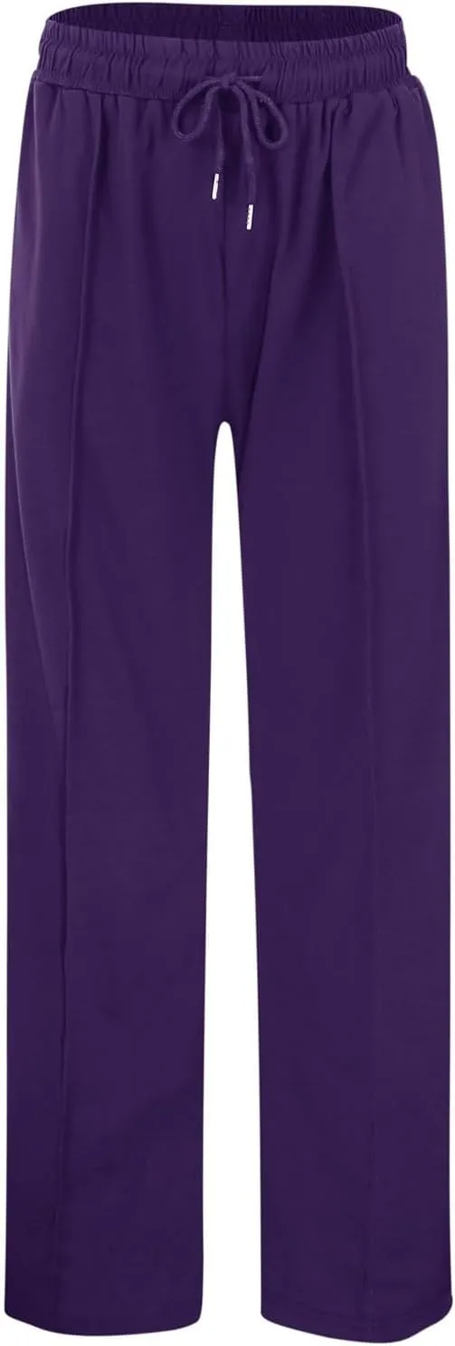 Wide Leg Sweatpants Women High Waist Baggy Sweat Pants Straight Leg Loose Workout Lounge Pants with Pockets