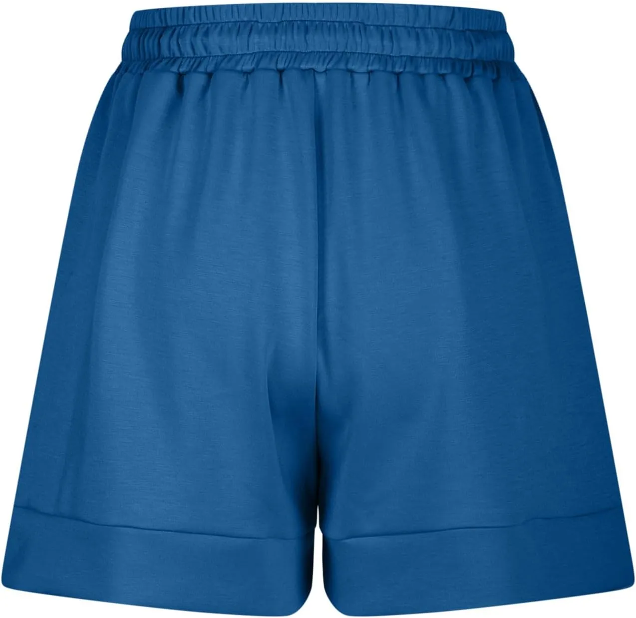 Women Athletic Shorts Casual Solid Stretchy High Waisted Fitness Short Gym Workout Running Shorts with Pockets
