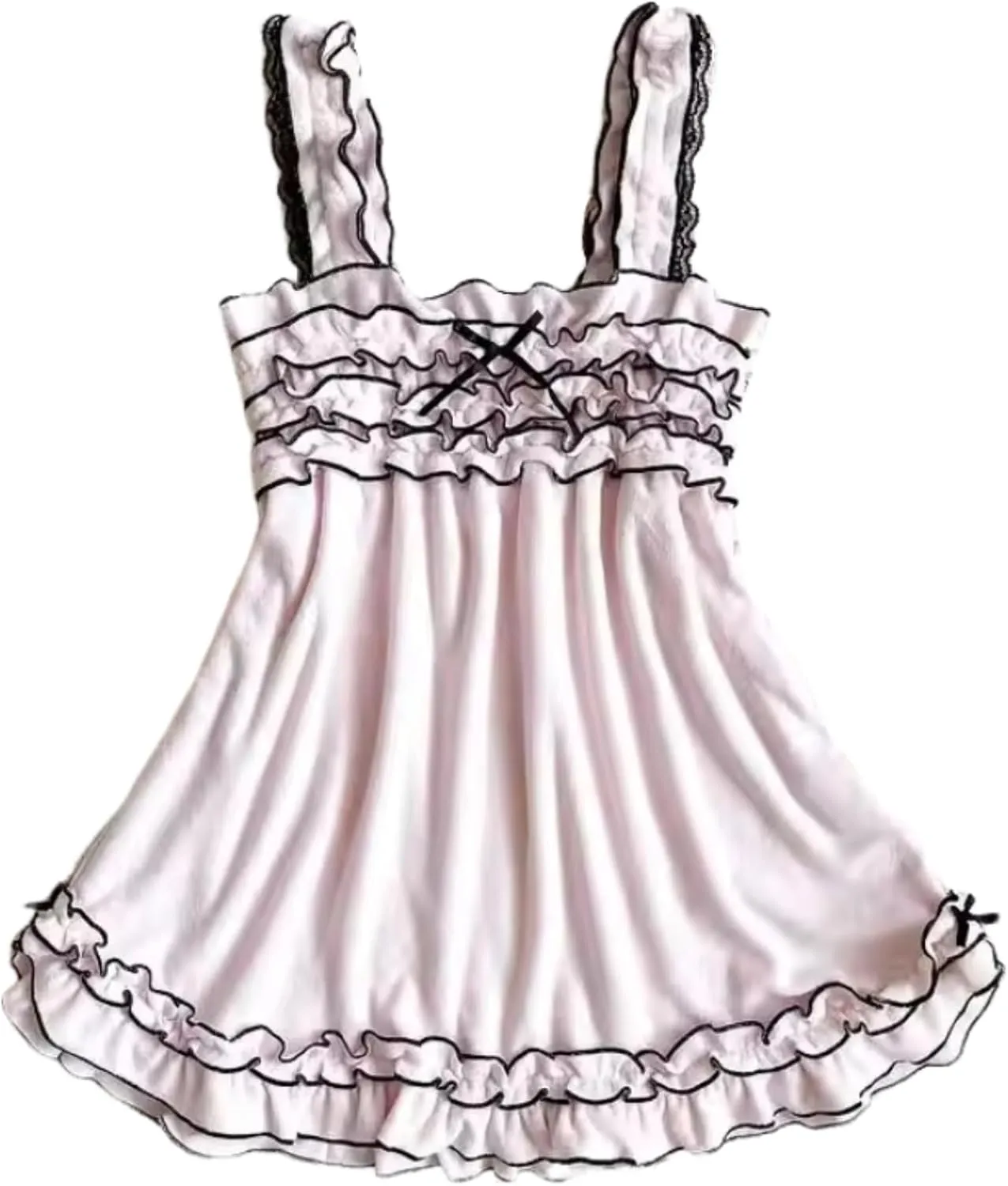 Women Lace Y2k Tank Top Coquette Summer Bow Tops Crop Cute Camisole