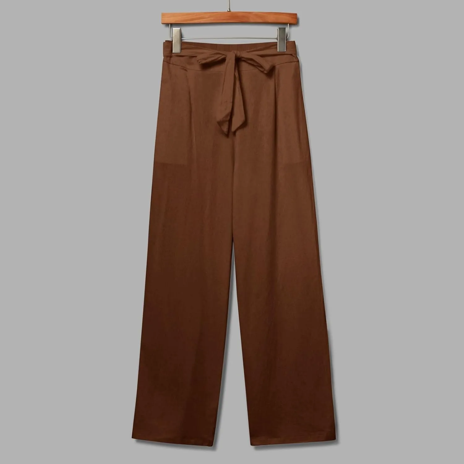 Women's Cotton Linen Summer Lightweigt Palazzo Pants Low Waist Wide Leg Loose Fit Pants Travel