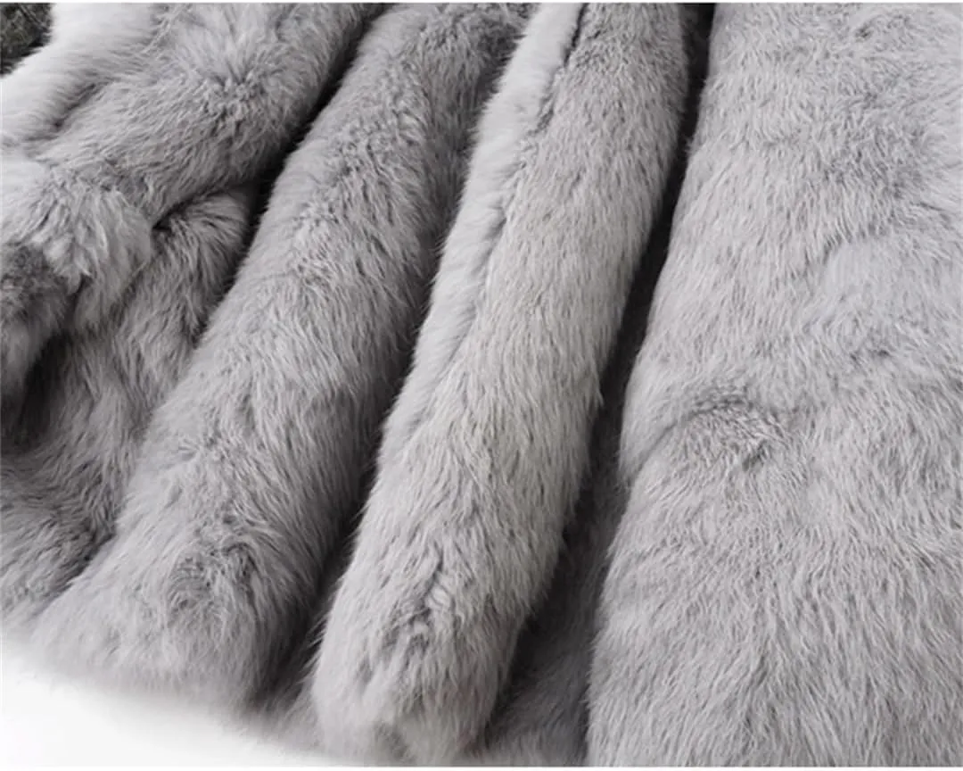 Women's Detachable Fur Collar Lined Denim Jacket Winter Loose Thickened Warm Denim Jacket
