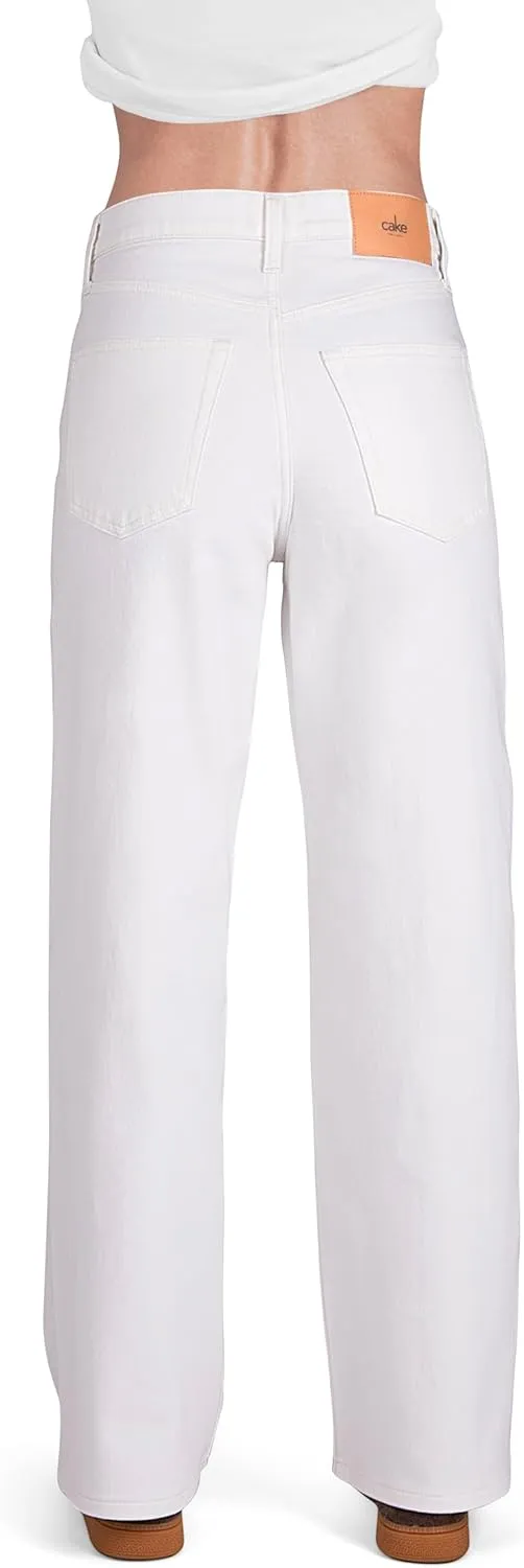 Women's High Rise Loose Straight Jeans Wide Legs Pants