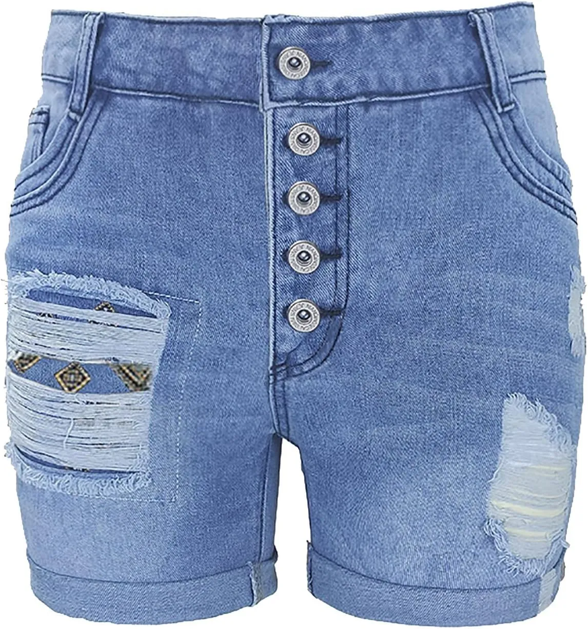 Women's Jean Shorts Stretchy High Waisted Crossover Sloping Waistband Denim Shorts Y2K Trendy Casual Summer Clothes