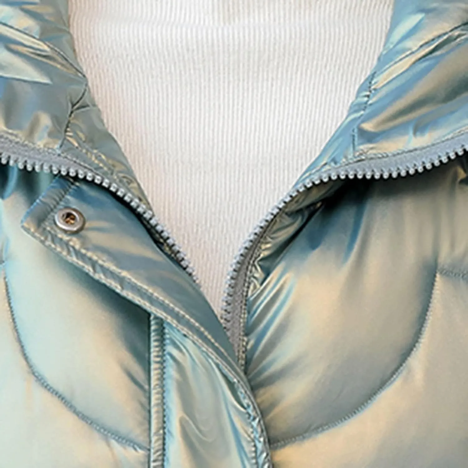 Womens Long Vest Puffer Sleveless Hoodies Quilted Vest Oversized Outdoor Puffer Down Coat Thickened Winter Warm Jacket