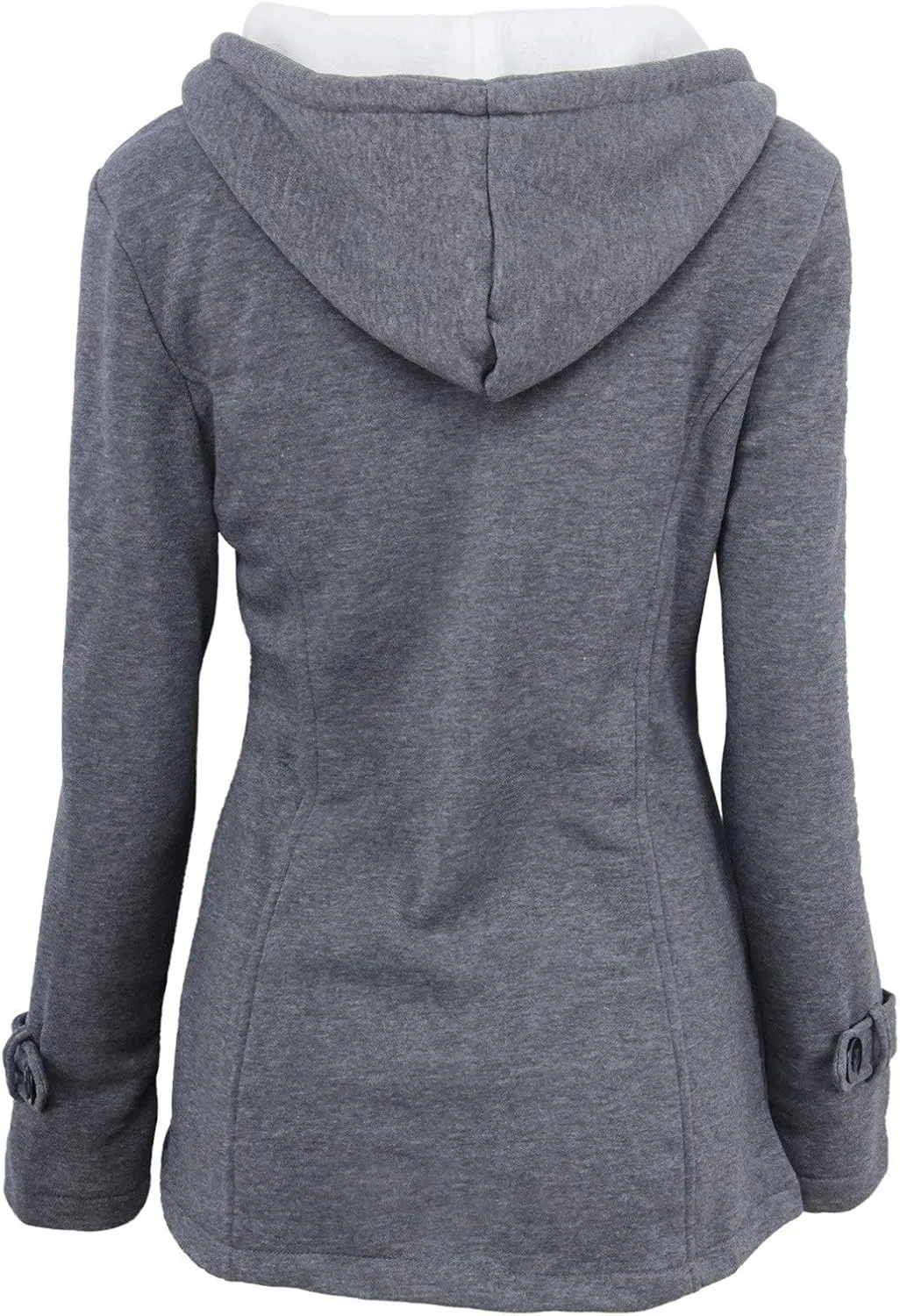 Womens Oversized Fuzzy Fleece Sherpa Hoodies Fashion Horn Button Fleece Thicken Coat Shaggy Warm Winter Outerwear