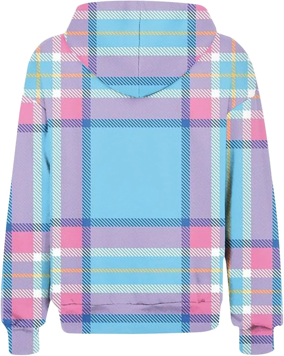 Womens Plaid Jackets 2025 Zipper Hooded Plaid Drawstring Sweatshirt Loose Long Sleeve Oversized Plaid Hoodie Jackets