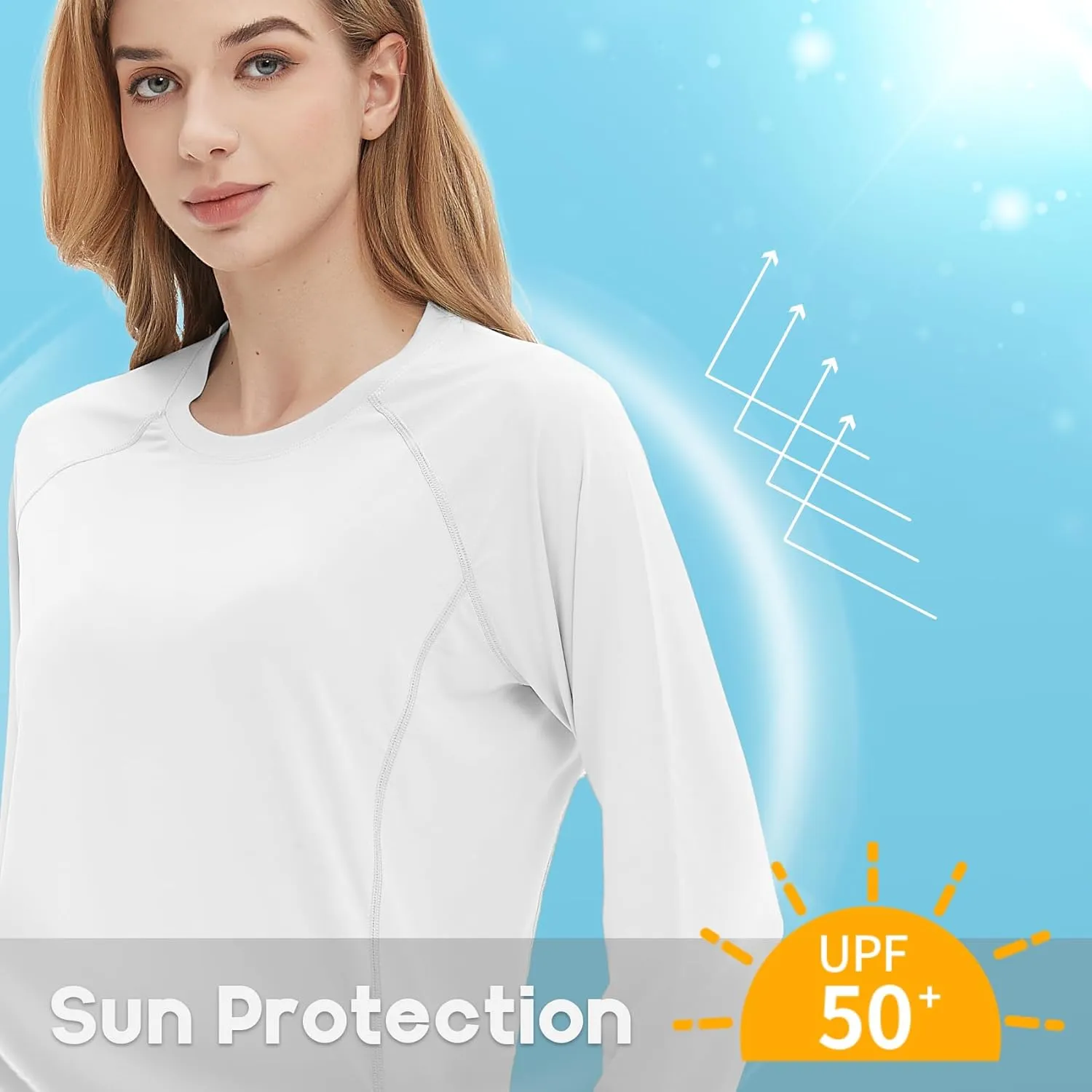 Women's Rash Guard Long Sleeve Shirt UPF 50  Sun UV Protection Quick Dry Swim Shirt Yoga Running Hiking Gym Tee Top