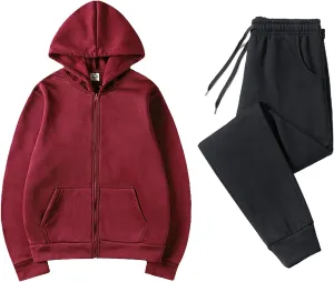 Womens Two Piece Outfits Long Sleeve V Neck Y2K Fashion Hoodie Sweatshirt Long Pants Outfits