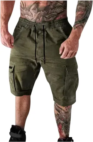 Ymosrh Men's Shorts Summer Casual Outdoors Patchwork Pockets Overalls Sport Tooling Shorts Pants for Men, S-5XL