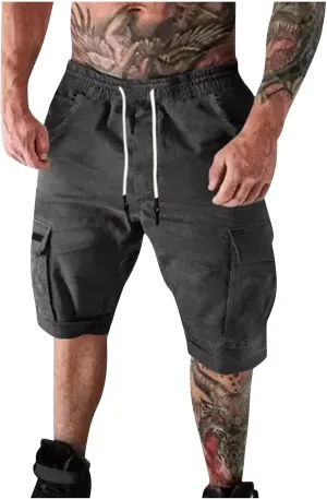 Ymosrh Men's Shorts Summer Casual Outdoors Patchwork Pockets Overalls Sport Tooling Shorts Pants for Men, S-5XL