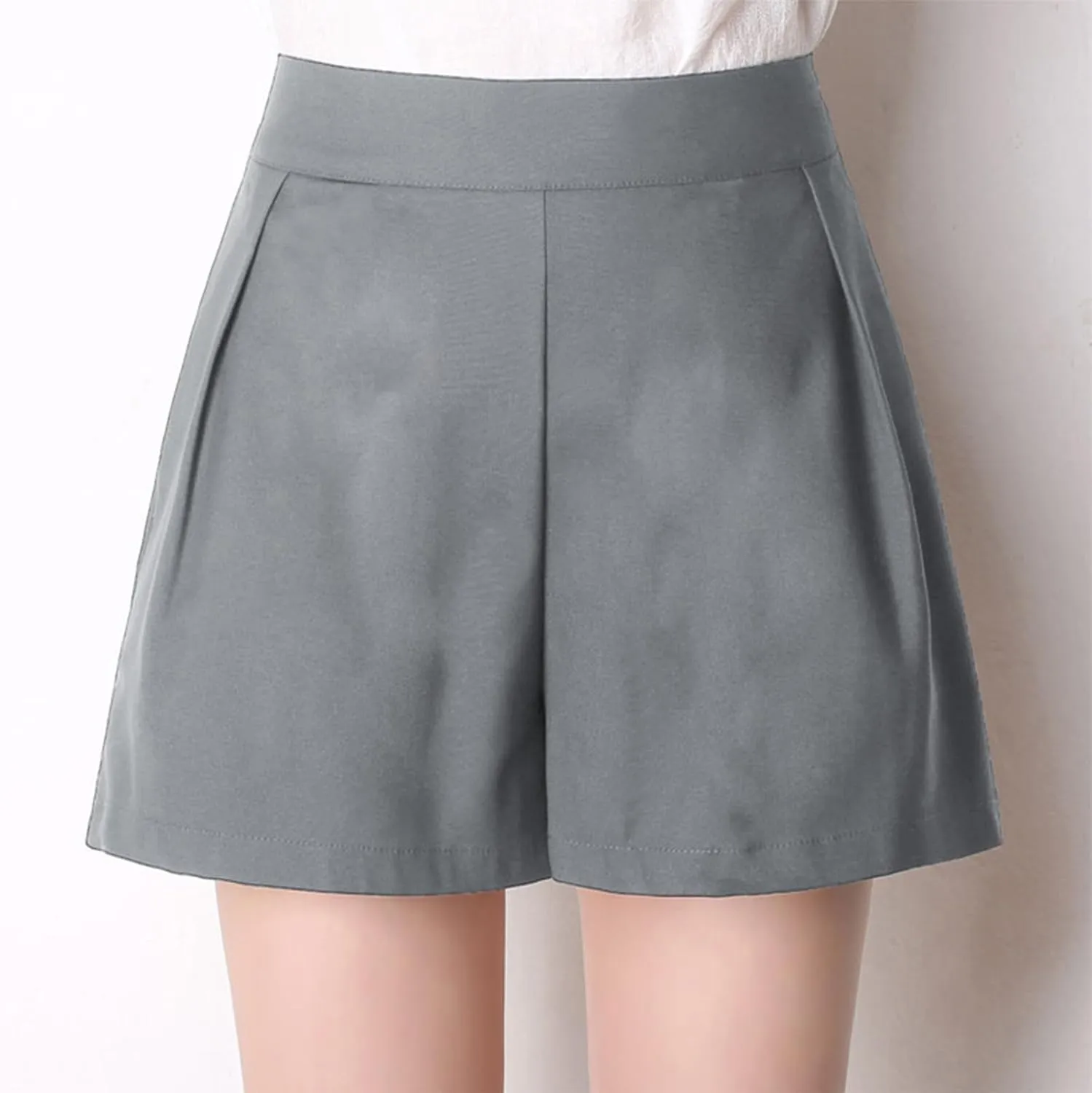 ZDRZK Shorts for Women High Waisted Pleated Business Casual Bermuda Shorts Plus Size Loose Fit Trouser Shorts with Pockets